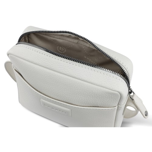 Сумка кросс-боди женская BUGATTI ЭЛЬЗА | ELSA, белая, воловья кожа/полиэстер, 19х5,5х14 см