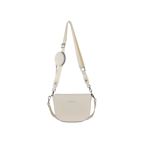 Сумка наплечная женская BUGATTI АЛМАТА | ALMATA, с кошельком, бежевая, полиуретан, 27х6х18,5 см