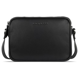 Сумка кросс-боди женская BUGATTI БЕЛЛА | BELLA, чёрная, воловья кожа/полиэстер, 22х6х15,5 см