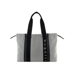 Сумка-шоппер женская BUGATTI АМБРА | AMBRA, серо-черный цвет, хлопок/полиэстер, 45х10х34 см