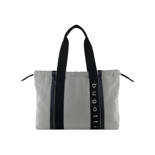 Сумка-шоппер женская BUGATTI АМБРА | AMBRA, серо-черный цвет, хлопок/полиэстер, 45х10х34 см