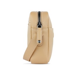 Сумка кросс-боди женская BUGATTI ЭЛЬЗА | ELSA, песочного цвета, воловья кожа/полиэстер, 19х5,5х14 см