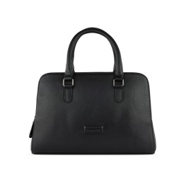 Сумка женская BUGATTI ЭЛЬЗА | ELSA, чёрная, воловья кожа/полиэстер, 32х13х22 см