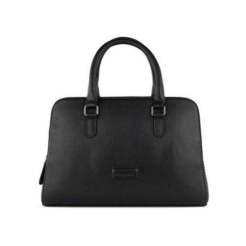 Сумка женская BUGATTI ЭЛЬЗА | ELSA, чёрная, воловья кожа/полиэстер, 32х13х22 см