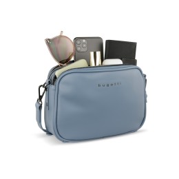 Сумка кросс-боди женская BUGATTI АЛМАТА | ALMATA, голубая, полиуретан, 21,5х6х15 см