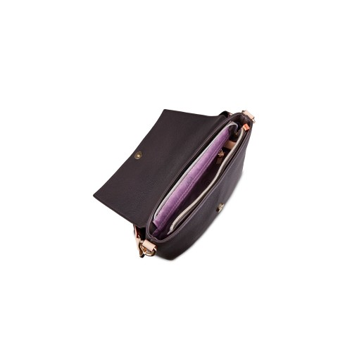 Сумка наплечная женская BUGATTI ЭЛЛА | ELLA, тёмно-коричневая, полиуретан, 27х9х20,5 см