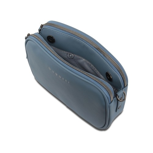 Сумка кросс-боди женская BUGATTI АЛМАТА | ALMATA, голубая, полиуретан, 21,5х6х15 см