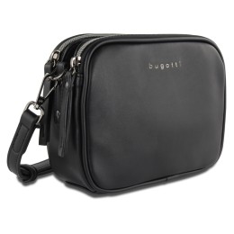 Сумка кросс-боди женская BUGATTI АЛМАТА | ALMATA, чёрная, полиуретан, 21,5х6х15 см