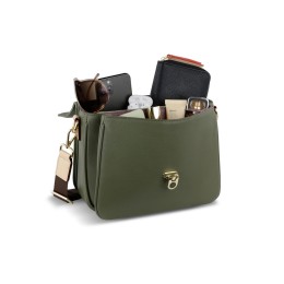 Сумка женская BUGATTI ЭЛЛА | ELLA, оливковая, полиуретан, 29х10х22 см