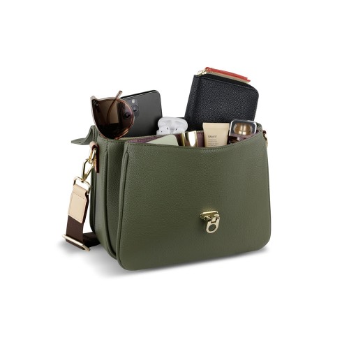 Сумка женская BUGATTI ЭЛЛА | ELLA, оливковая, полиуретан, 29х10х22 см