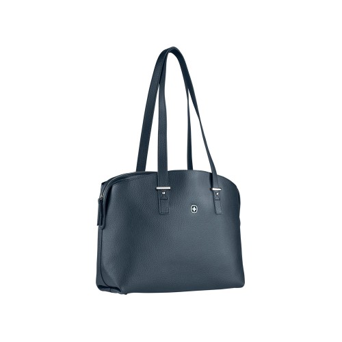 Сумка женская WENGER RosaElli с карманом для ноутбука 14", синяя, полиэстер, 37 x29x19 см