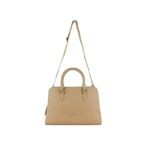 Сумка женская BUGATTI ЭЛЬЗА | ELSA, песочного цвета, воловья кожа/полиэстер, 32х13х22 см