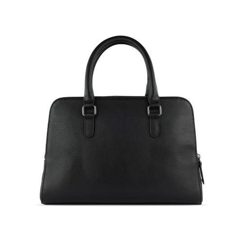 Сумка женская BUGATTI ЭЛЬЗА | ELSA, чёрная, воловья кожа/полиэстер, 32х13х22 см