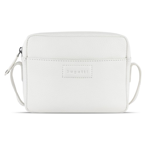 Сумка кросс-боди женская BUGATTI ЭЛЬЗА | ELSA, белая, воловья кожа/полиэстер, 19х5,5х14 см