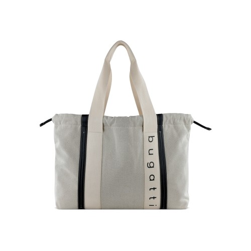 Сумка-шоппер женская BUGATTI АМБРА | AMBRA, бежево-черный цвет, хлопок/полиэстер, 45х10х34 см