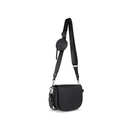 Сумка наплечная женская BUGATTI АЛМАТА | ALMATA, с кошельком, чёрная, полиуретан, 27х6х18,5 см