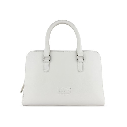 Сумка женская BUGATTI ЭЛЬЗА | ELSA, белая, воловья кожа/полиэстер, 32х13х22 см