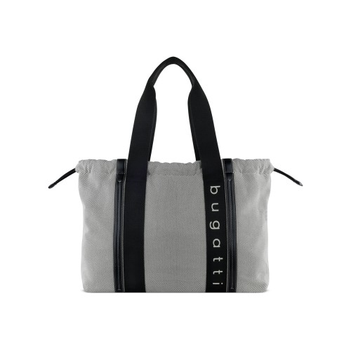 Сумка-шоппер женская BUGATTI АМБРА | AMBRA, серо-черный цвет, хлопок/полиэстер, 45х10х34 см