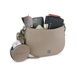 Сумка наплечная женская BUGATTI АЛМАТА | ALMATA, с кошельком, песочная, полиуретан, 27х6х18,5 см