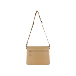 Сумка через плечо женская BUGATTI ЭЛЬЗА | ELSA, песочного цвета, воловья кожа/полиэстер, 25х8,5х20 см