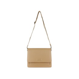 Сумка через плечо женская BUGATTI ЭЛЬЗА | ELSA, песочного цвета, воловья кожа/полиэстер, 25х8,5х20 см