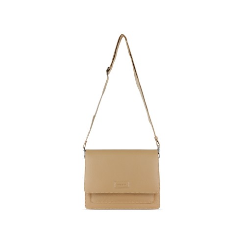 Сумка через плечо женская BUGATTI ЭЛЬЗА | ELSA, песочного цвета, воловья кожа/полиэстер, 25х8,5х20 см