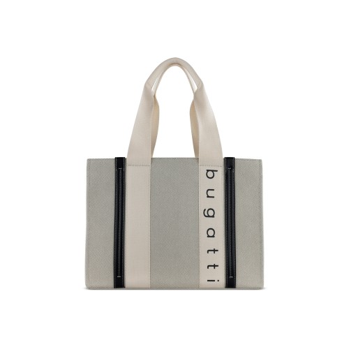 Сумка-тоут женская BUGATTI АМБРА | AMBRA, бежево-черный цвет, хлопок/полиэстер, 36,5х19х27 см