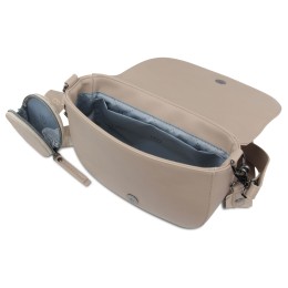 Сумка наплечная женская BUGATTI АЛМАТА | ALMATA, с кошельком, песочная, полиуретан, 27х6х18,5 см