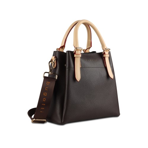 Сумка женская BUGATTI ЭЛЛА | ELLA, тёмно-коричневая, полиуретан, 27х12х23,5 см