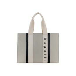 Сумка-тоут женская BUGATTI АМБРА | AMBRA, бежево-черный цвет, хлопок/полиэстер, 45х14х32 см