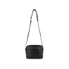 Сумка кросс-боди женская BUGATTI ЭЛЬЗА | ELSA, чёрная, воловья кожа/полиэстер, 19х5,5х14 см