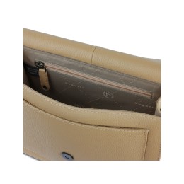 Сумка через плечо женская BUGATTI ЭЛЬЗА | ELSA, песочного цвета, воловья кожа/полиэстер, 25х8,5х20 см