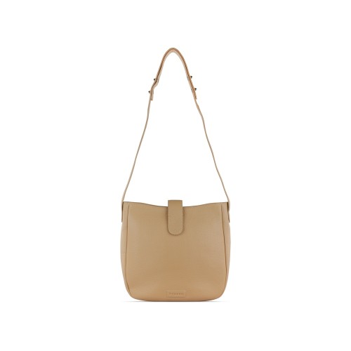 Сумка женская BUGATTI ЭЛЬЗА | ELSA, песочного цвета, воловья кожа/полиэстер, 29х8х27 см