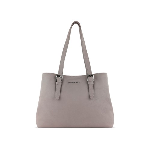 Сумка женская BUGATTI БЕЛЛА | BELLA, бежевая, воловья кожа/полиэстер, 33х14х25 см