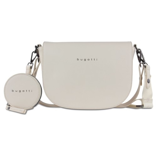Сумка наплечная женская BUGATTI АЛМАТА | ALMATA, с кошельком, бежевая, полиуретан, 27х6х18,5 см
