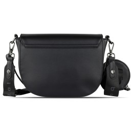 Сумка наплечная женская BUGATTI АЛМАТА | ALMATA, с кошельком, чёрная, полиуретан, 27х6х18,5 см