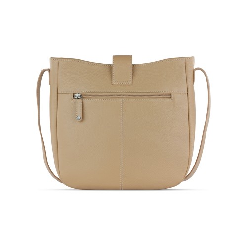 Сумка женская BUGATTI ЭЛЬЗА | ELSA, песочного цвета, воловья кожа/полиэстер, 29х8х27 см