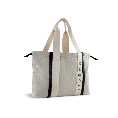 Сумка-шоппер женская BUGATTI АМБРА | AMBRA, бежево-черный цвет, хлопок/полиэстер, 45х10х34 см