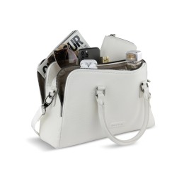 Сумка женская BUGATTI ЭЛЬЗА | ELSA, белая, воловья кожа/полиэстер, 32х13х22 см