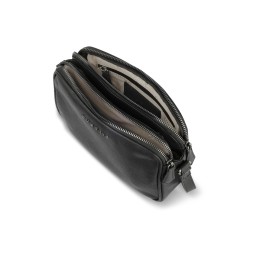 Сумка кросс-боди женская BUGATTI БЕЛЛА | BELLA, чёрная, воловья кожа/полиэстер, 22х6х15,5 см