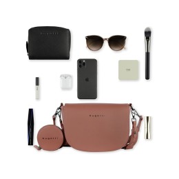 Сумка наплечная женская BUGATTI АЛМАТА | ALMATA, с кошельком, абрикосовая, полиуретан, 27х6х18,5 см