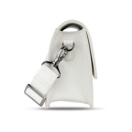 Сумка через плечо женская BUGATTI ЭЛЬЗА | ELSA, белая, воловья кожа/полиэстер, 18,5х8,5х14,5 см