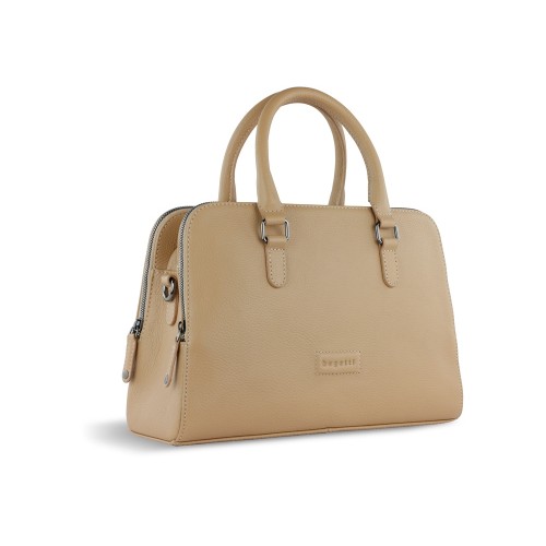 Сумка женская BUGATTI ЭЛЬЗА | ELSA, песочного цвета, воловья кожа/полиэстер, 32х13х22 см