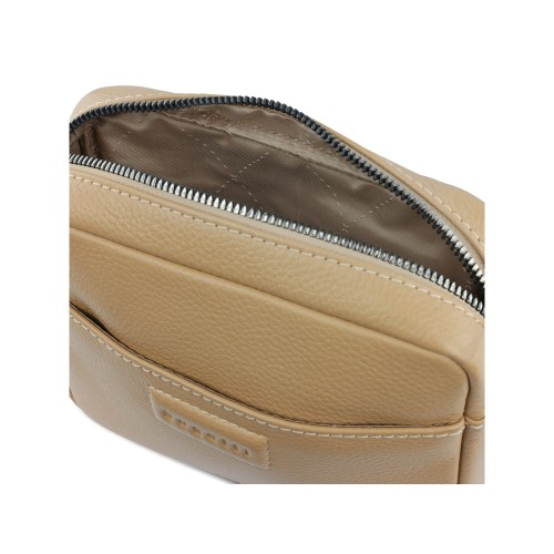 Сумка кросс-боди женская BUGATTI ЭЛЬЗА | ELSA, песочного цвета, воловья кожа/полиэстер, 19х5,5х14 см