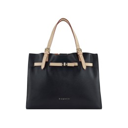 Сумка наплечная женская BUGATTI ЭЛЛА | ELLA, черная, полиуретан, 37,5х13,5х28 см