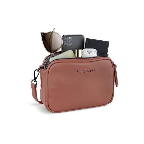 Сумка кросс-боди женская BUGATTI АЛМАТА | ALMATA, абрикосовая, полиуретан, 21,5х6х15 см