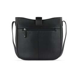 Сумка женская BUGATTI ЭЛЬЗА | ELSA, чёрная, воловья кожа/полиэстер, 29х8х27 см