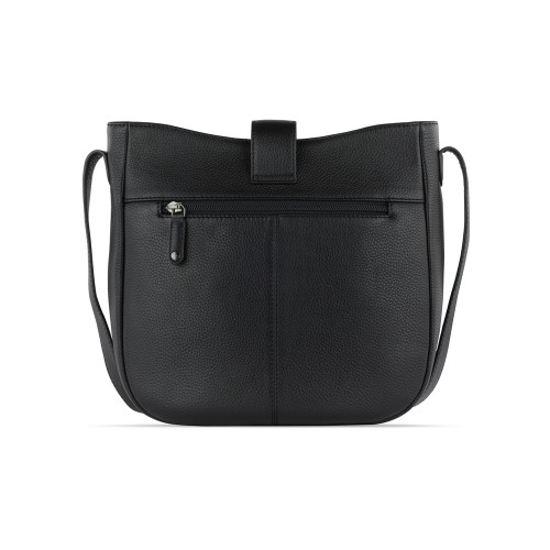 Сумка женская BUGATTI ЭЛЬЗА | ELSA, чёрная, воловья кожа/полиэстер, 29х8х27 см