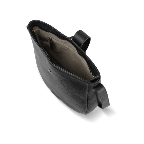 Сумка женская BUGATTI ЭЛЬЗА | ELSA, чёрная, воловья кожа/полиэстер, 29х8х27 см