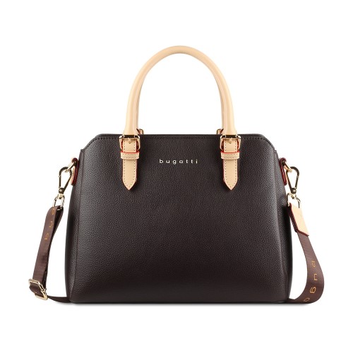 Сумка женская BUGATTI ЭЛЛА | ELLA, тёмно-коричневая, полиуретан, 30х12х23 см